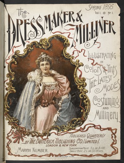 Ön kapak.  Terzi ve Milliner.  1895. by English School