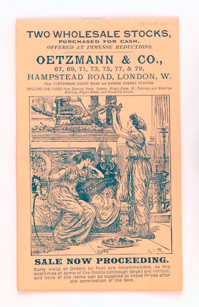 Bir Oetzmann & Co. kataloğundan ön kapak, c.1885-90 (baskı) by English School