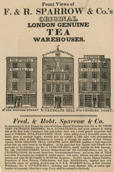 Fred & Robert Sparrow & Cos depolarının önden görünümü by English School