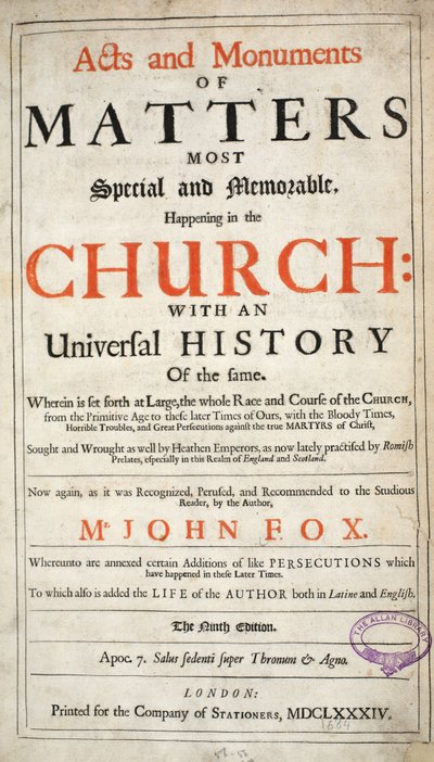 Frontispiece , John Foxe