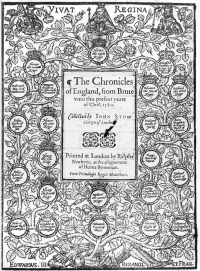John Stow tarafından yazılan The Chronicles of England (İngiltere Günlükleri) (c.1525-1605), 1580 by English School