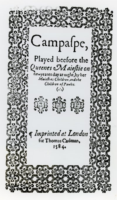 John Lyly (c.1554-1606) 1584 tarafından Campaspe