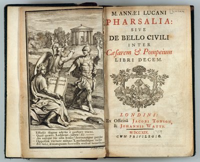 Marcus Annaeus Lucan (MS 39-65), J. Cole, 1719 tarafından oyulmuş Pharsalia veya Sezar ve Pompey Arasındaki İç Savaş by English School