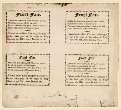 1814 Frost Fuarı - buz üzerine basılmış hediyelik eşyalar by English School
