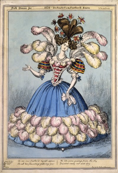 1828 için Tam Elbise. Tüylü Yarışa adanmış, pub. Londra, 1828 (el boyaması gravür) by English School