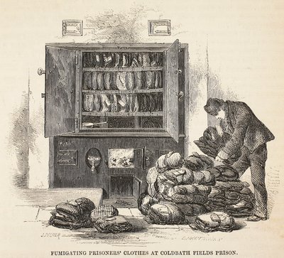 Coldbath Fields Hapishanesinde mahkûmların kıyafetlerinin fümigasyonu, Londra