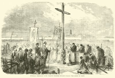 Paris Kuşatması sırasında öldürülen Fransız askerlerinin cenaze töreni, Ekim 1870 by English School