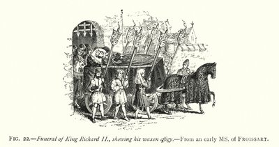Kral II. Richard'ın balmumu heykelini gösteren cenaze töreni (gravür) by English School