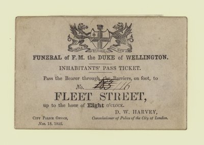 Wellington Dükü Cenazesi, Sakinler Bilet Geçer by English School