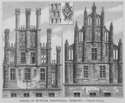 Gables, Munster, Westphalia, Almanya (gravür) by English School