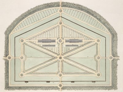 Eski Fransız Tarzında Bahçe, John Claudius Loudon (1783-1843) tarafından Gardens and Pleasure Grounds