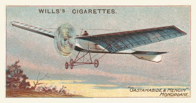 Gastamabid ve Mengin Monoplane (kromolito) by English School