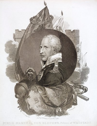Gebhard von Blucher, Prusya Mareşali (gravür) by English School
