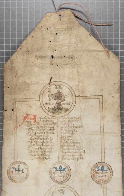 İngiltere krallarının soy kütüğü, c.1440-79 (parşömen üzerine kalem ve mürekkep) by English School
