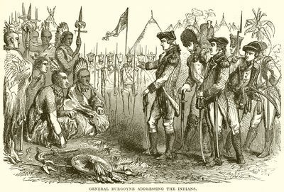 Kızılderililere hitap eden General Burgoyne by English School