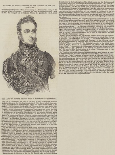 General Sir Robert Thomas Wilson, 15. Süvari Albayı (gravür) by English School