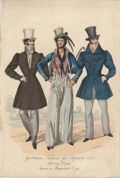 Eylül 1828, 1828 için centilmenler modası by English School
