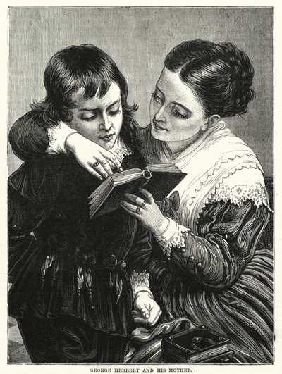 George Herbert ve annesi (gravür) by English School