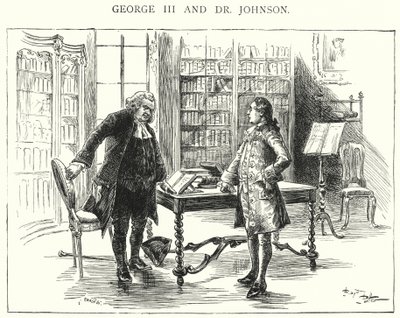 George III ve Dr Johnson (gravür) by English School