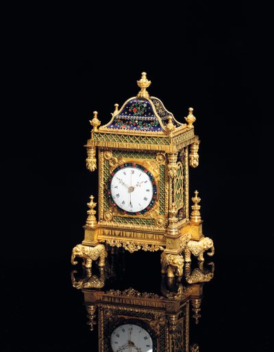 George III müzikal ve çeyrek çan küçük masa saati, Howlett & Horne, Londra, c.1780 by English School