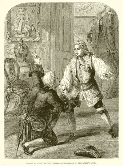 George II., Walpole İstihbaratından Babasının Ölümünü Alırken by English School