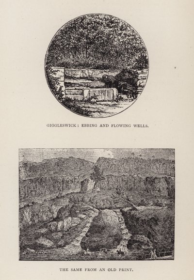 Giggleswick, Ebbing ve akan kuyular (gravür) by English School
