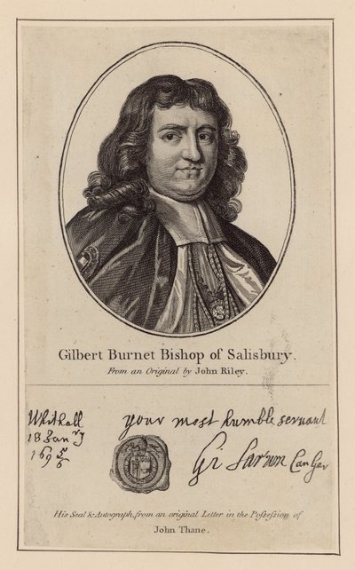 Gilbert Burnet, Salisbury Piskoposu by English School
