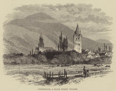 Gingenbach, Bir Kara Orman Köyü (gravür) by English School
