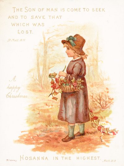 Holly, Noel kartı sepeti taşıyan kız by English School