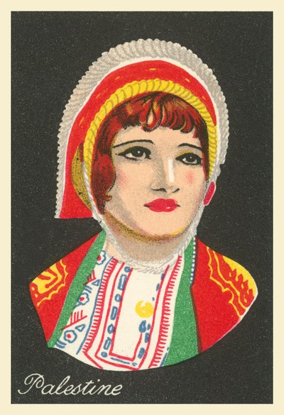 Birçok Ülkenin Kızları: Filistin (renkli taş baskı) by English School