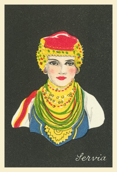 Birçok Ülkenin Kızları: Servia (renkli taş baskı) by English School