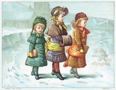 Karda yürüyen kızlar, Noel Kartı by English School