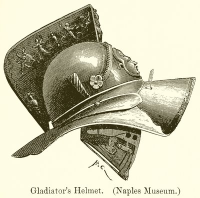 Gladyatör Kaskı. (Napoli Müzesi) by English School