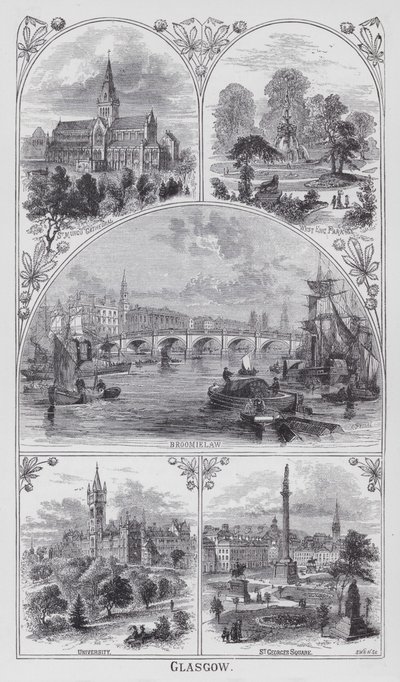 Glasgow (gravür) by English School