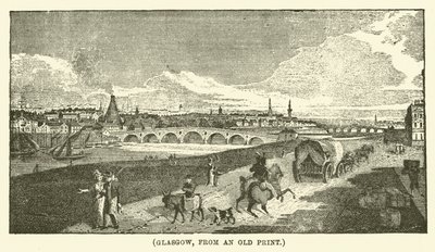 Glasgow, eski bir baskıdan (gravür) by English School