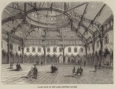 Anvers Borsasının Cam Çatısı (gravür) by English School