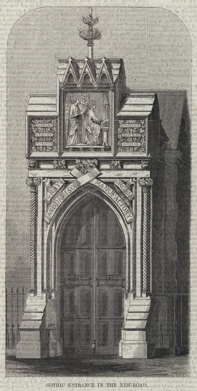 Yeni Yoldaki Gotik Giriş (gravür) by English School