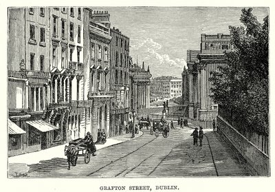 Grafton Caddesi, Dublin (gravür) by English School