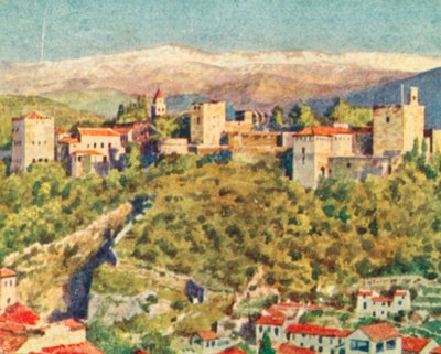 Granada, Elhamra (renkli taş baskı) by English School