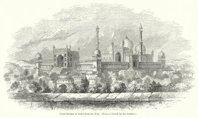 Kuzeydoğudan Delhi Ulu Camii (gravür) by English School