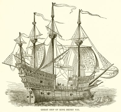 Kral Henry VIII'in Büyük Gemisi by English School