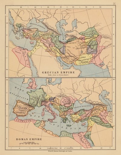 Grek İmparatorluğu; Roma İmparatorluğu (renkli lito) by English School