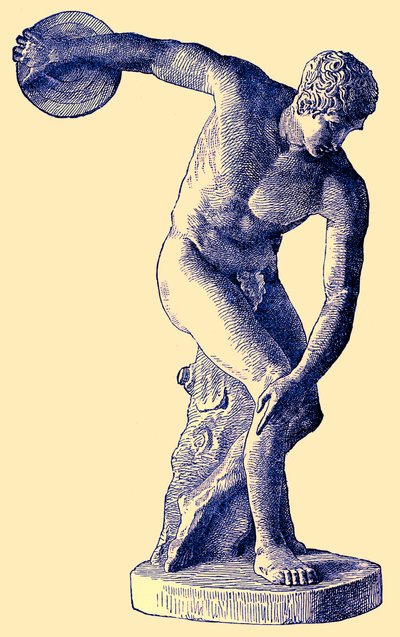Diski fırlatan Yunan atlet, Edward Ollier tarafından Cassells Illustrated Universal History