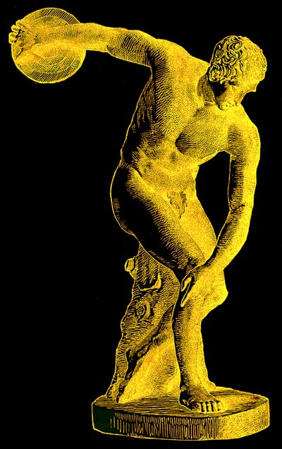 Diski fırlatan Yunan atlet, Edward Ollier tarafından Cassells Illustrated Universal History