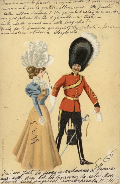 Muhafız ve genç bir kadın by English School