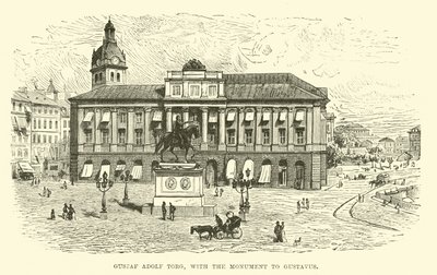 Gustavus anıtı ile Gustaf Adolf Torg, by English School
