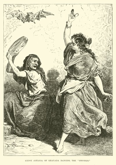 Çingene, Granadalı Gitana Zorongo dansı yapıyor by English School