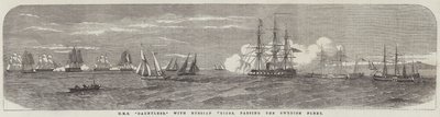 HMS "Dauntless", Rus Ödülleri ile İsveç Filosunu geçerken (gravür) by English School