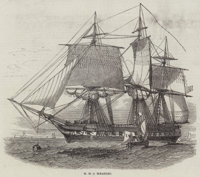 HMS Menderes (gravür) by English School