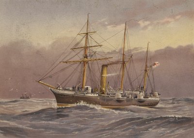 HMS Nymph (yelkenli) (renkli lito) by English School